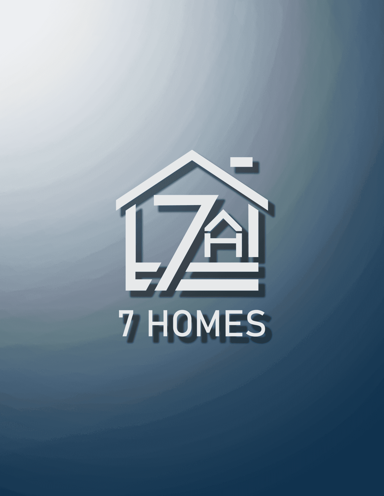 Logo of 7 Homes with a stylized house and number seven on a gradient background.
